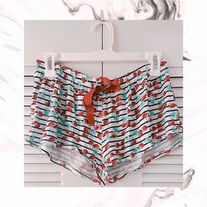 Cherry striped pijama shorts